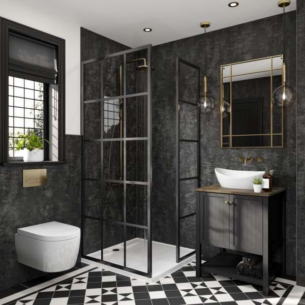 Small bathroom ideas featuring Graphite Elements from the Linda Barker Collection