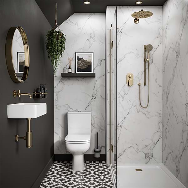 Calacatta Marble bathroom wall panel by Multipanel