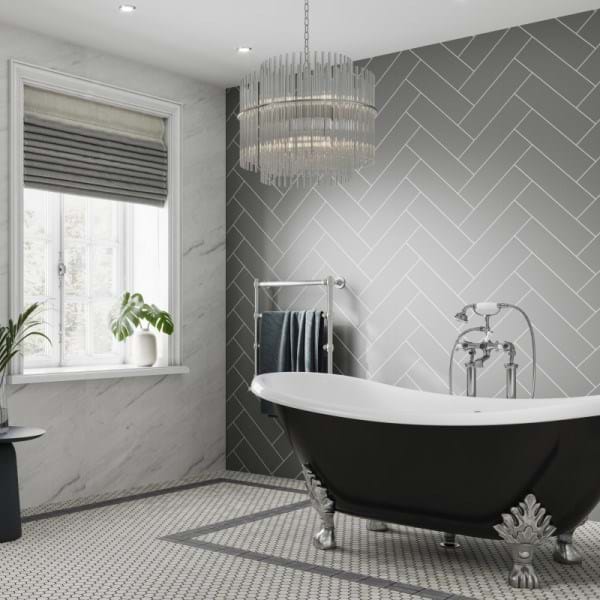 Herringbone Tiles Bathroom Wall Panels Multipanel