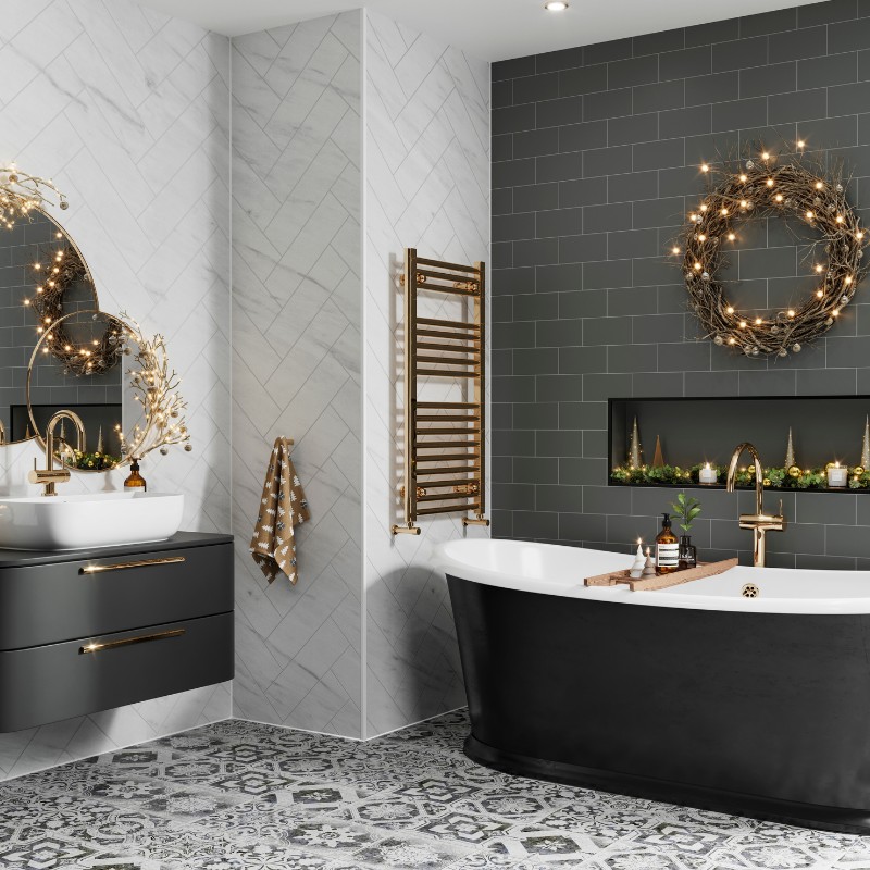 Christmas bathroom ideas greenery