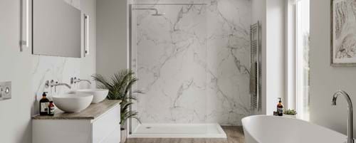 Calacatta Marble and Dove Grey wall panels