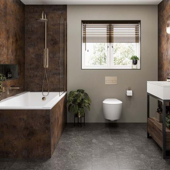 Medium sized bathroom ideas featuring Corten Elements from the Linda Barker Collection