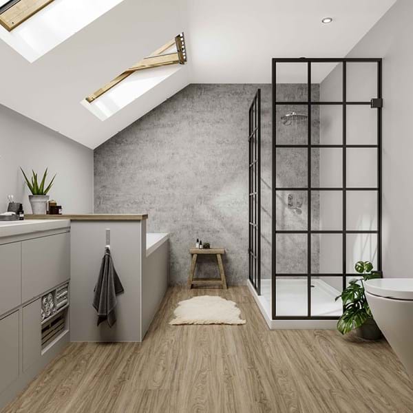 Concrete Elements bathroom wall panels from the Linda Barker Collection
