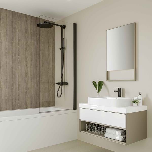 Delano Oak wood effect bathroom wall panels by Multipanel