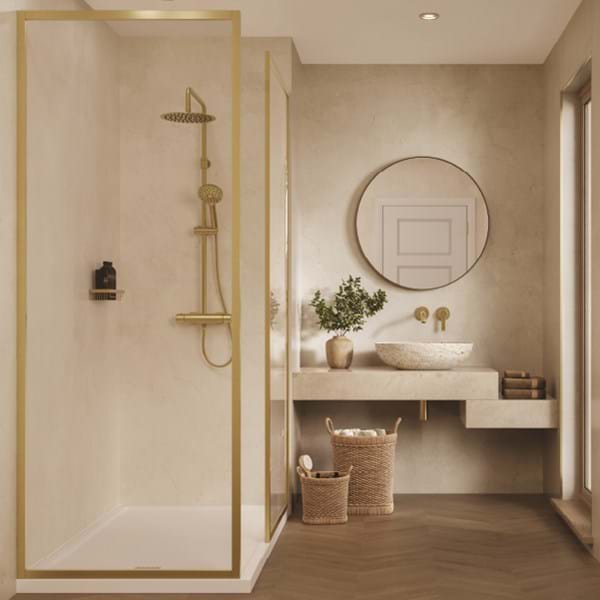 Marfil Cream bathroom wall panels by Multipanel