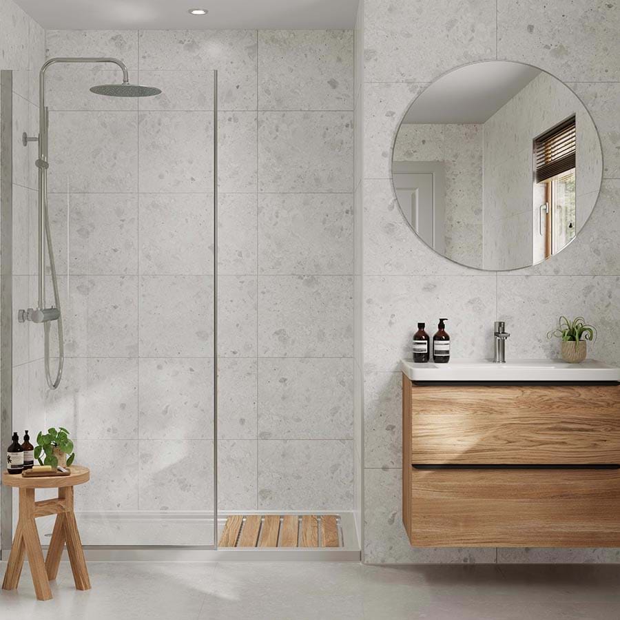 White Terrazzo Tile Collection Multipanel