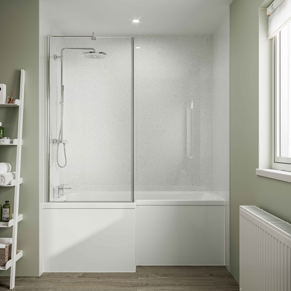 White Snow bathroom wall panels by Multipanel